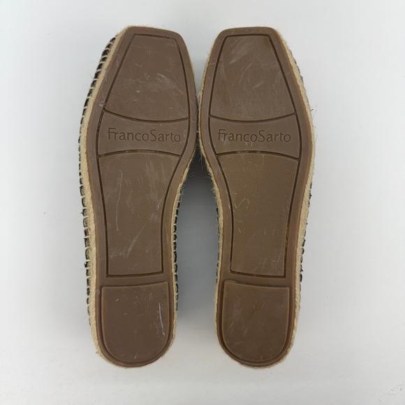 Franco Sarto Black Quilted Espadrille Flats Women's Size 7.5 M Leather Slip On - Picture 6 of 6